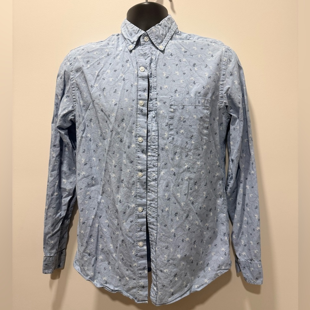 J. Crew Blue Floral Button Down Shirt